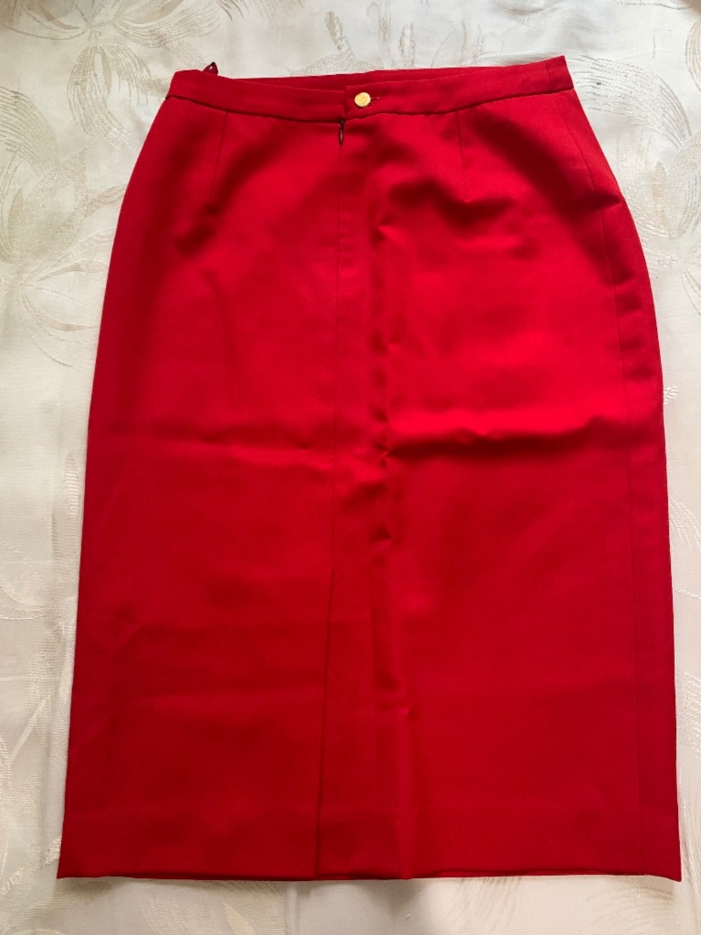 Vintage Burberry Red Pencil Skirt